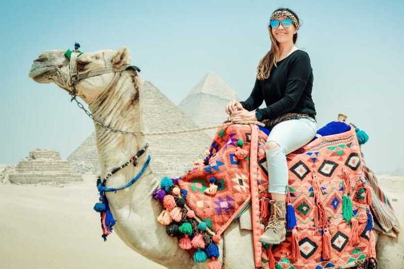 CAMEL RIDE TRIP AT GIZA PYRAMIDS DURING SUNRISE OR SUNSET