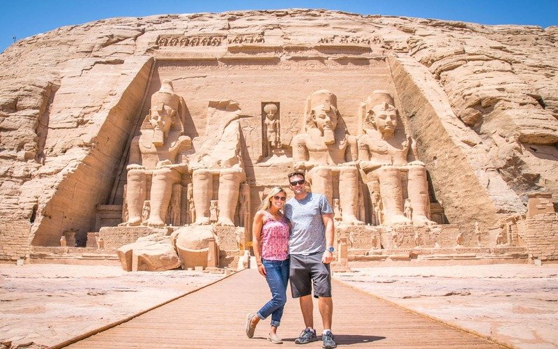 Hannah-and-Adam-at-Abu-Simbel-Getting-Stamped